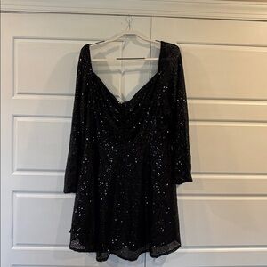 Boohoo Black Sequin Party Dress